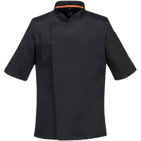 PORTWEST C738 Herren Profi-Kochjacke Mit Luftmaschen Schwarz, XXXL
