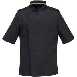 PORTWEST C738 Herren Profi-Kochjacke Mit Luftmaschen Schwarz, Xxxl