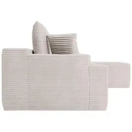 Juskys Eckcouch Cord 3-Sitzer Beige