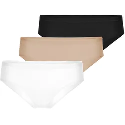 Slip CALIDA "Slip Natural Comfort Regular Cut Slip 3P 3er Pack", Damen, Gr. 36-38, bunt (schwarz, weiß, nude), Obermaterial: 92% Baumwolle CO. 8% Elasthan EL., Unterhosen Slip