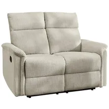 luma-home Relax Sofa 2-Sitzer Couch Federkern Liegefunktion verstellbar Bezug Cord Beige / 15505 - 2 Jahre Gewährleistung - mind. 14 Tage Rückgaberecht - Beige