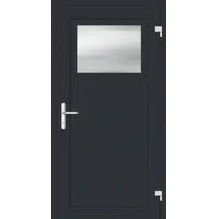 Aluminium Nebeneingangstür "DOROTHEA" 69 mm Anthrazit RAL 7016 außen öffnend DIN rechts