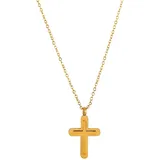 Kettenanhänger ADELIA ́S "Unisex Anhänger – Kreuz Kreuzanhänger aus Edelstahl", gold, Schmuckanhänger, Damen, Edelstahl, Kettenanhänger, Eine schöne Geschenkidee für jeden Anlass
