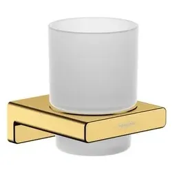 Hansgrohe Glas- und Zahnbürstenhalter AddStoris Gold-Optik Metall, Glas 41749990