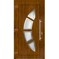 Kunststoff Haustür "BELINDA" 71 mm Extra Sicher Golden Oak holzähnlich beidseitig außen öffnend DIN links