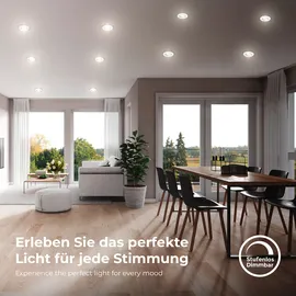 B.K.Licht LED Einbauleuchte 5er Set Bad Einbaustrahler, IP65, Dimmbare Deckenspots« LED-Modul 5 Stk., warmweiß, silberfarbig