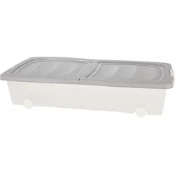 3x Aufbewahrungsbox Rollbox Behälter Grau 78x38x16cm Kunststoff Schlafzimmer Wohnzimmer