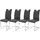 MCA Furniture Freischwinger Paulo Kunstleder schwarz 4er Set