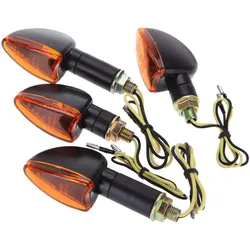 4 Stück 12 V Motorrad-Licht, bernsteinfarben, vorne und hinten, Blinker-Anzeigelampe