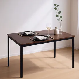 Relaxdays Esstisch, für 4 Personen, 110 x 60 cm, Esszimmer & Küche, Tisch, bis 80 kg, braun/schwarz