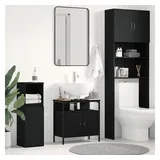 vidaXL Waschbeckenunterschrank Schwarz Eichen-Optik 60x30x60 cm