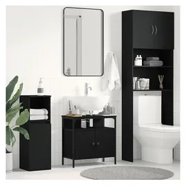 vidaXL Waschbeckenunterschrank Schwarz Eichen-Optik 60x30x60 cm