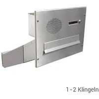 DOLS D-042 Einbaubriefkasten Durchwurf Sprechfeld V2A-Edelstahl Mauerstärke 33-50cm