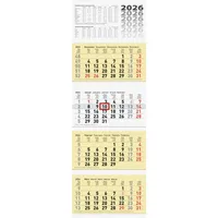 Brunnen 4-Monatskalender Wandkalender 32x94cm 4 Monatsblöcke 2026