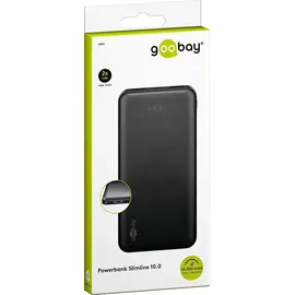 goobay Slimline Power-Bank 10.000mAh black - Schwarz