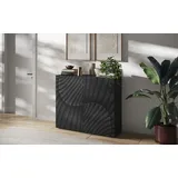 INOSIGN »Snake Höhe 123 cm u. Breite 121 cm, Kommode mit 2 Türen, Sideboard«, mit viel Stauraum, Schrank, Front mit besonderem siebdruck), schwarz