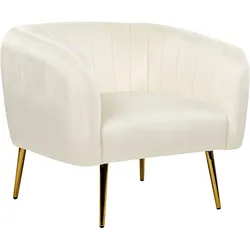 Sessel LACONIA Samtstoff Creme