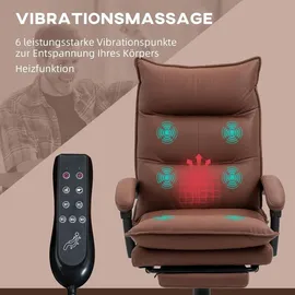 Vinsetto Massage-Bürostuhl Kunststoff Braun