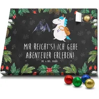 Mr. & Mrs. Panda Schoko Adventskalender Einhorn Bergsteiger - Schwarz - Geschenk, Pegasus, Einhörner, Schokoladen Adventskalender, Abenteurer, Ein... - Schwarz