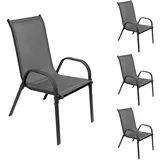 INDA-EXCLUSIV Gartenstuhl 4 St. stapelbar 0 x 0 x 0 cm grau