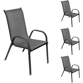 INDA-EXCLUSIV Gartenstuhl 4 St. stapelbar 0 x 0 x 0 cm grau