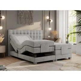 MKS Boxspringbett 160 x 200 cm H4 Hellgrau