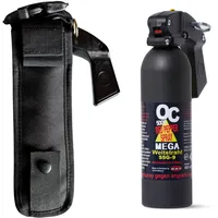 Pfefferspray OC 5000 400 ml Weitstrahl Breitstrahl 7 Meter Reichweite mit Pistolengriff + Coptex Holster Etui Tasche Halterung für Gürtel und Molle-System Nylon schwarz Heimverteidigung (Weitstrahl)