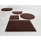 MY HOME Badematte »Maren, Badvorleger, Badezimmer Teppich« Höhe 15 mm rutschhemmend beschichtet fußbodenheizungsgeeignet Bio-Baumwolle, Badteppich, Badematten auch als 3 teiliges Set, braun