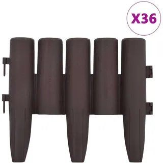 vidaXL Rasenkanten 36 Stk. Braun 10 m PP