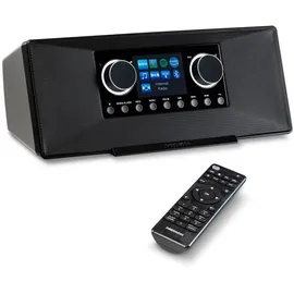 Medion P85333 Internetradio mit DAB+ (WLAN, UKW, Spotify Connect, Amazon Music, DLNA, USB, Kopfhörer-Anschluss, AUX, Stereo Line-Out Cinch, Sleep Timer) schwarz