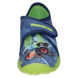 Fischer Markenschuh Klett-Hausschuh Blau 28