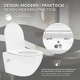 luxebath Wand-WC mit WC-Sitz Weiß