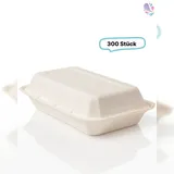 Blanc HYGIENIC Lunchboxen aus Bagasse 300 Stück, to go, take away, biologisch abbaubar, umweltfreundlich