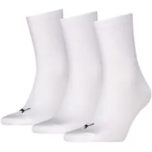 Puma UNISEX LOGO SHORT CREW Socken 3 Paar Schwarz/Weiß 39-42