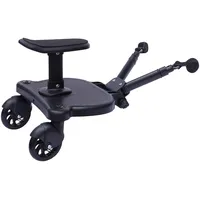 DOPBENT Buggy Board mit Sitz, Trittbrett für Kinderwagen Universal, für 3-7 Jahre alte Kinder, max. Belastung von 25kg, Schwarz