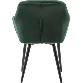 SalesFever "Coventry Komfortabler Polstertuhl im eleganten Stil", grün (grün, schwarz), B:61cm H:85cm T:45cm, 100% Polyester, Metall, Stühle, Esszimmerstuhl, Stilvoll mit eleganter Knopfheftung