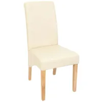 Mendler 6er-Set Esszimmerstuhl Küchenstuhl Stuhl M37 Kunstleder matt, creme,