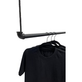 RSR Hangers Kleiderstange mit Seil Schwarz Garderobe Industrial Design Decke Seilzug hängend Deckenmontage | Breite 100 cm | Garderobenstange | Ankleidezimmer | Flur | begehbarer Kleiderschrank