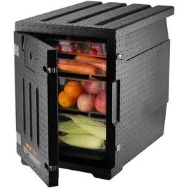 Vevor Isolierter Thermobox Isolierbox Lebensmittelbehälterträger, 90 L für Catering, LLDPE-Lebensmittelbehälterträger mit Doppelschnallen, Frontlader-Speisewärmer für Restaurant, Kantine usw.