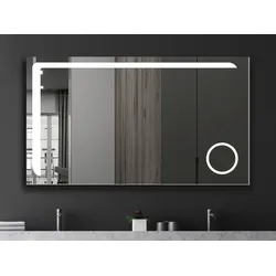 Badspiegel TALOS "Arrow", silber, Aluminium, Spiegel, 3-fach Vergrösserung