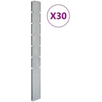vidaXL Zaunpfosten 30 Stk. Silbern 180 cm Verzinkter Stahl