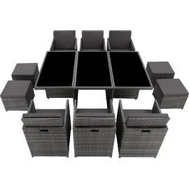 Tectake New York Set 11-tlg. grau