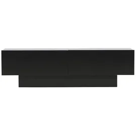 VCM Cuenca TV-Lowboard 160 x 47 x 45 cm Schwarz Glas/Holz/MDF/Melamin/Holzwerkstoff