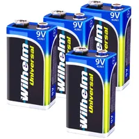 Wilhelm 4 x Wilhelm Universal 9V Block Batterien auch