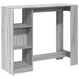 vidaXL Bartisch mit Regal 124 x 46 x 103,5 cm Grau Sonoma