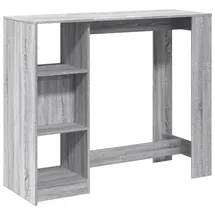 vidaXL Bartisch mit Regal 124 x 46 x 103,5 cm Grau Sonoma