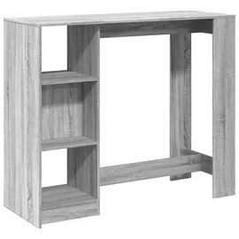 vidaXL Bartisch mit Regal 124 x 46 x 103,5 cm Grau Sonoma