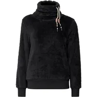 Oxmo Fleecepullover OXAnniki 21800007-ME Fleecepullover mit Stehkragen in schwarz,