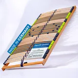 DaMi 7-Zonen Lattenrost Relax NV 100x200cm I mit 6 Härtestufen, Made in Germany, Buche & Birke, 42 Federholzeisten, Bett Lattenrahmen zur Selbstmontage, Bettrost extrem hochwertig & stabil