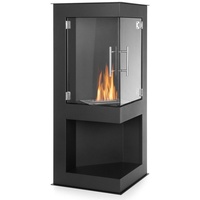 moritz Ethanol Kamin Wandkamin I 95 x 58 x 39 cm Eckkamin I 1 Liter Brenner I Bioethanol Kamin IEthanol Kaminofen Indoor Outdoor I Innen Außen I B...